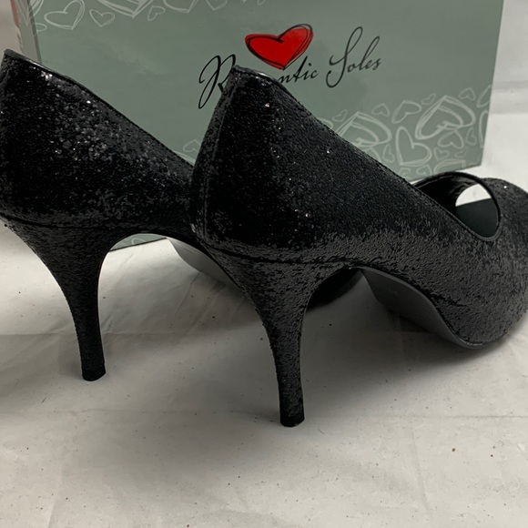 NEW 11M Romantic Soles Black Glitter platform heel - Picture 8 of 8